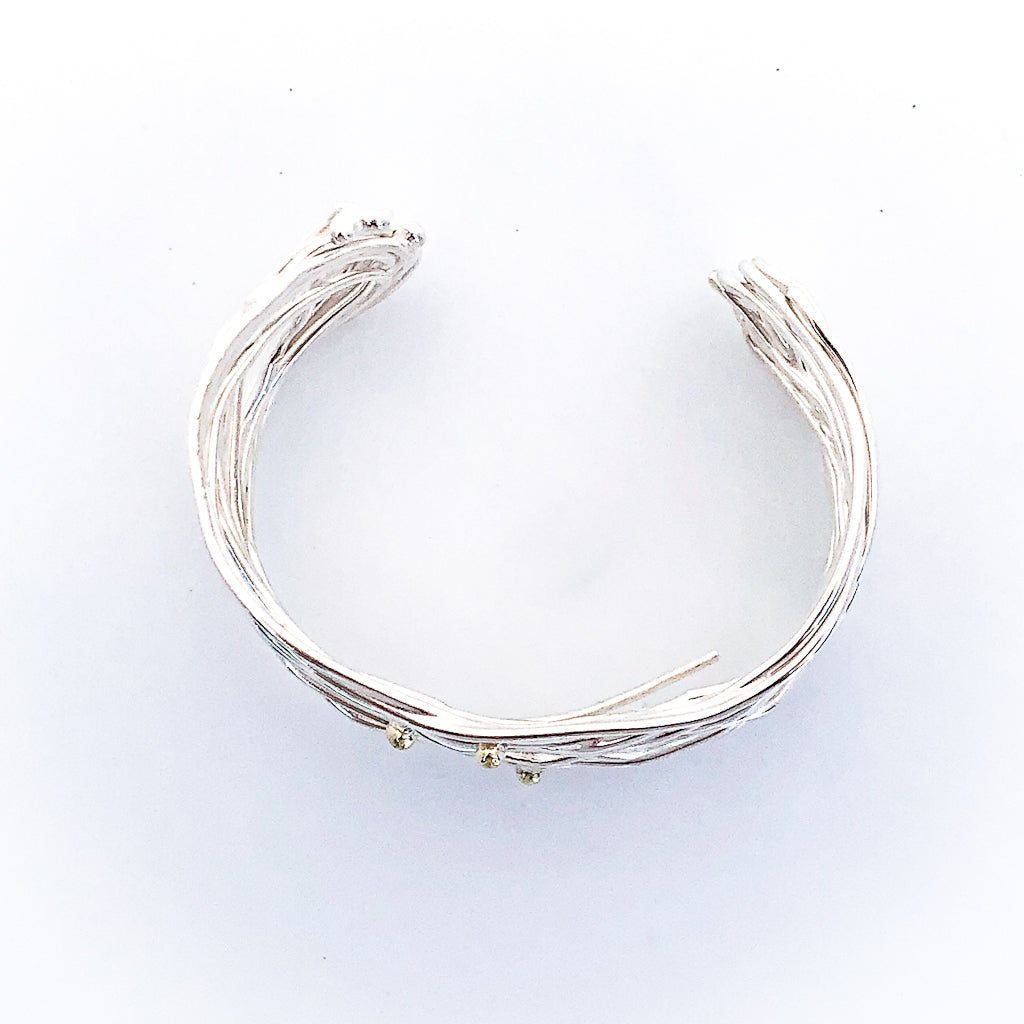 Sterling Random Theory Cuff with 14k Gold Balls