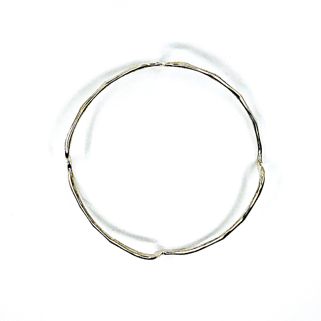 over top view of Sterling Zig Zag Bangle by Judie Raiford