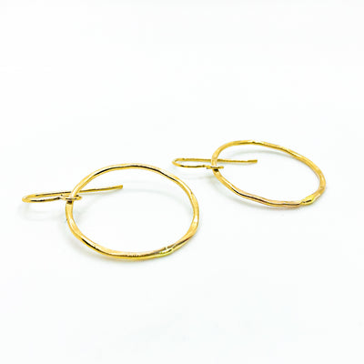 side angle view of 14k Gold Filled Small Orbit Earrings by Judie Raiford