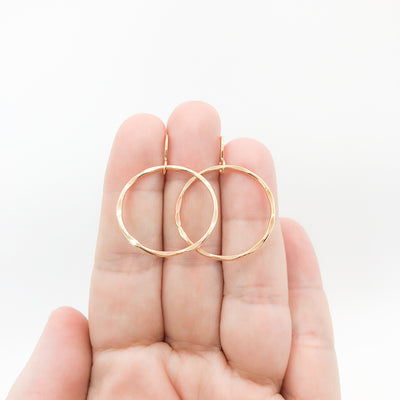 14k Gold Filled Small Orbit Earrings by Judie Raiford held in hand