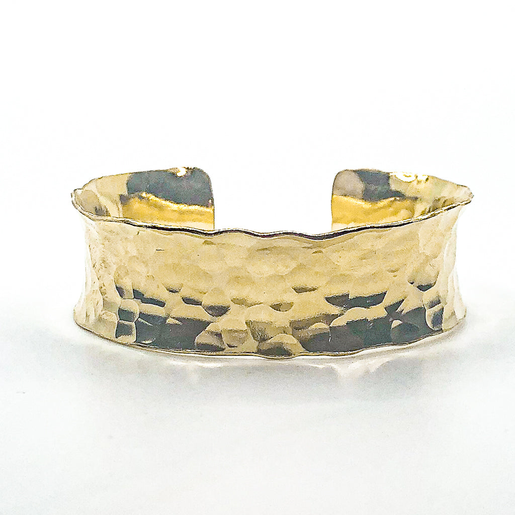 3/4" 14k Gold Filled 3/4" Ball Pein Anticlastic Cuff by Judie Raiford