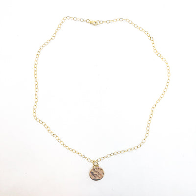14k Gold Filled Hammered Mini Circle Necklace by Judie Raiford