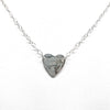 detail view of pendant in sterling silver Stationary Heart Layering Necklace by Judie Raiford