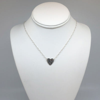 sterling silver Stationary Heart Layering Necklace by Judie Raiford on mannequin