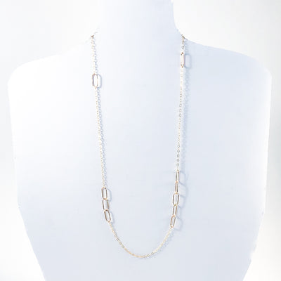 30" 14k Gold Filled Ovals Chain by Judie Raiford hanging on mannequin bust