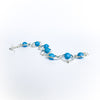 Alternative side angle view of Not Naught Round Sterling Bracelet with Turquoise by Judie Raiford