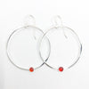 Sterling Orbit Earrings with carnelian  by Judie Raiford