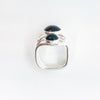 over top view of Sterling Wrap Ring with Black Onyx by Judie Raiford