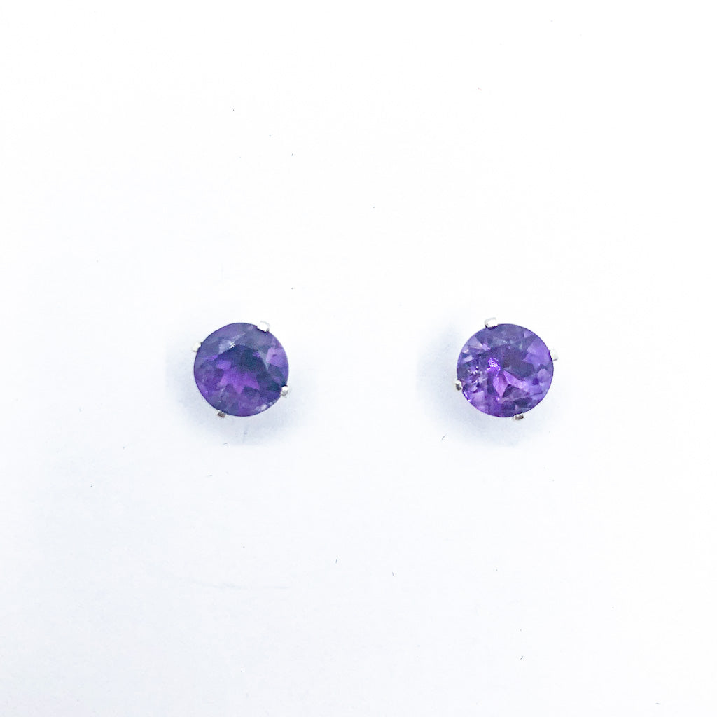 8mm Gemstone Stud Earrings