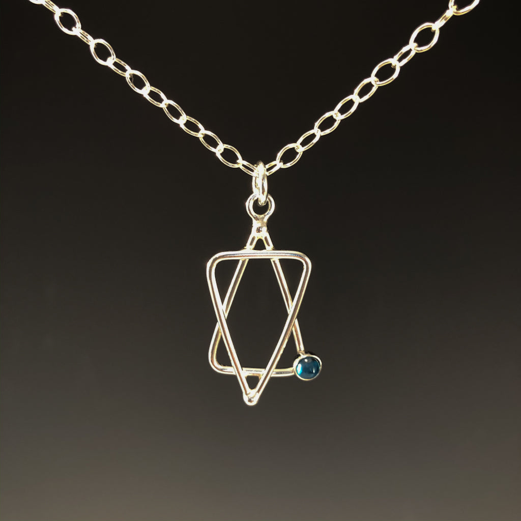Star of David Necklace with Blue Topaz