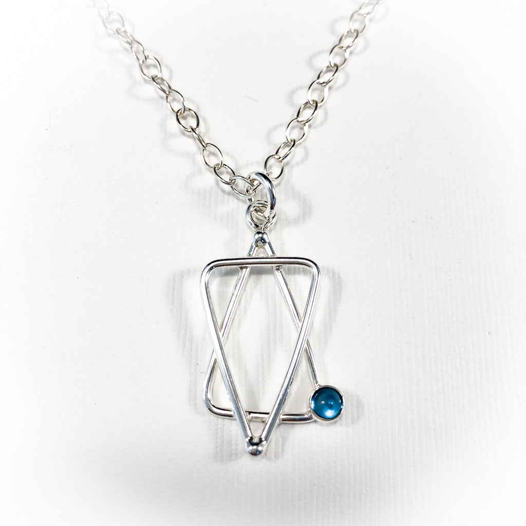 Star of David Necklace with Blue Topaz