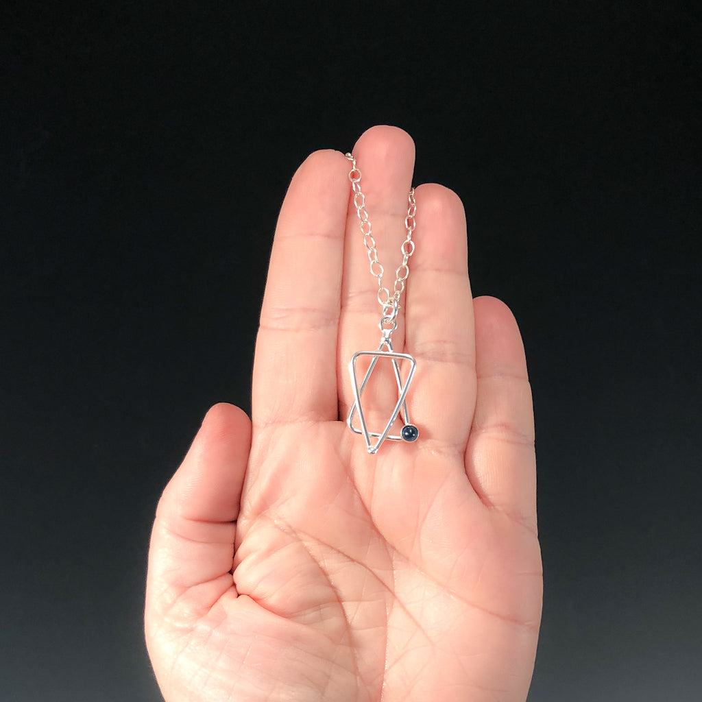 Star of David Necklace with Blue Topaz