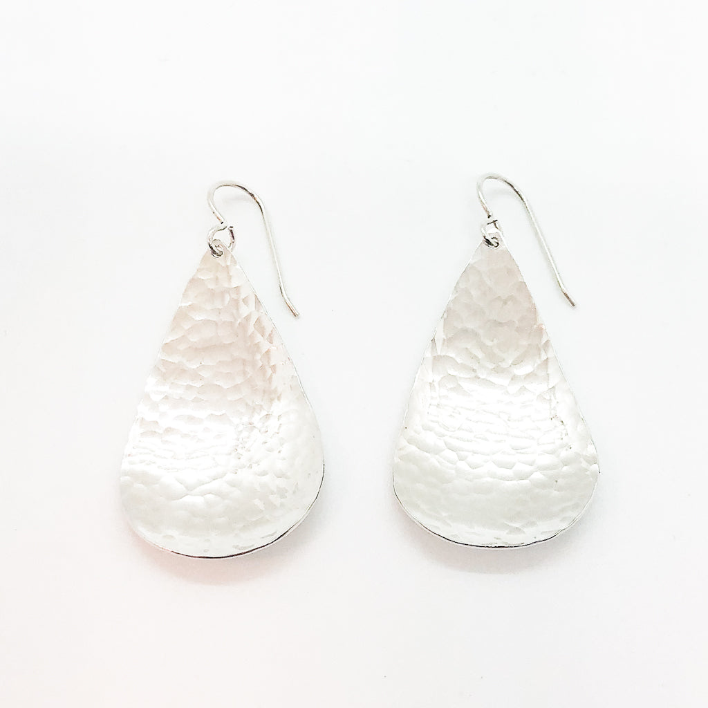 sterling silver Sinclastic Pear Shaped Earrings by Judie Raiford