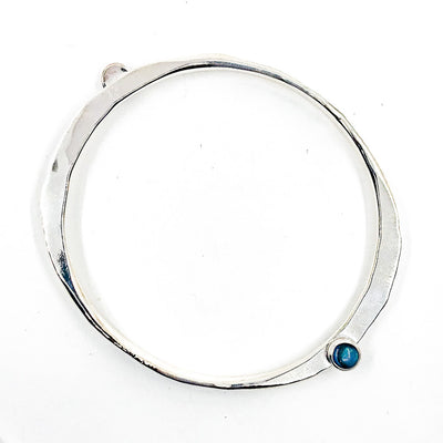 Sterling Naught Bangle with Abalone Cabochons by Judie Raiford