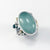 Sterling and 24k Gold Ring with Aquamarine, Blue Topaz and deckled edge