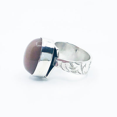 Sterling Latte Moonstone Ring
