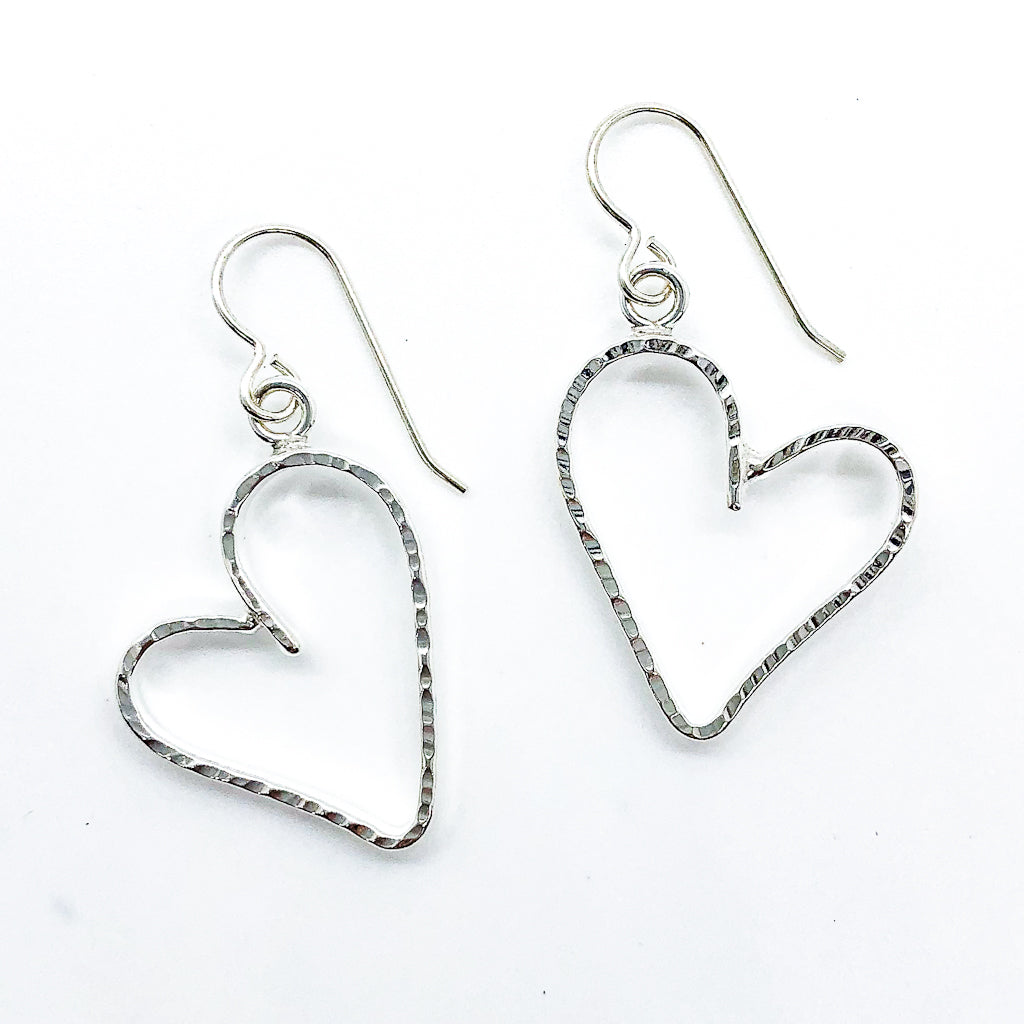 Small Jane Heart Earrings - Raiford Gallery Inc
