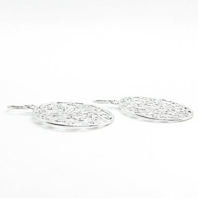 side angle view of sterling silver Stella Earrings by Judie Raiford
