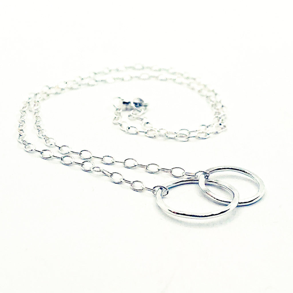 side angle view of Sterling silver Maggie Necklace by Judie Raiford