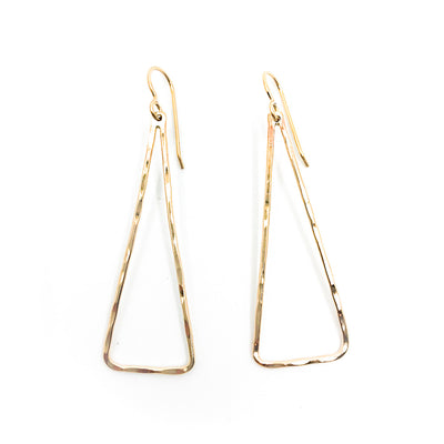 Gold Filled Hammered Triangle Earrings by Judie Raiford