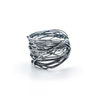 Oxidized Sterling Random Theory Cuff
