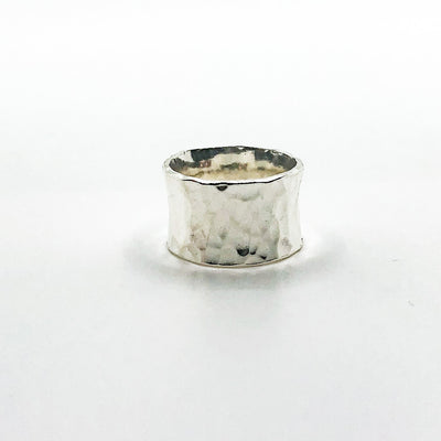 Sterling Anticlastic Ball Pein Hammered Band