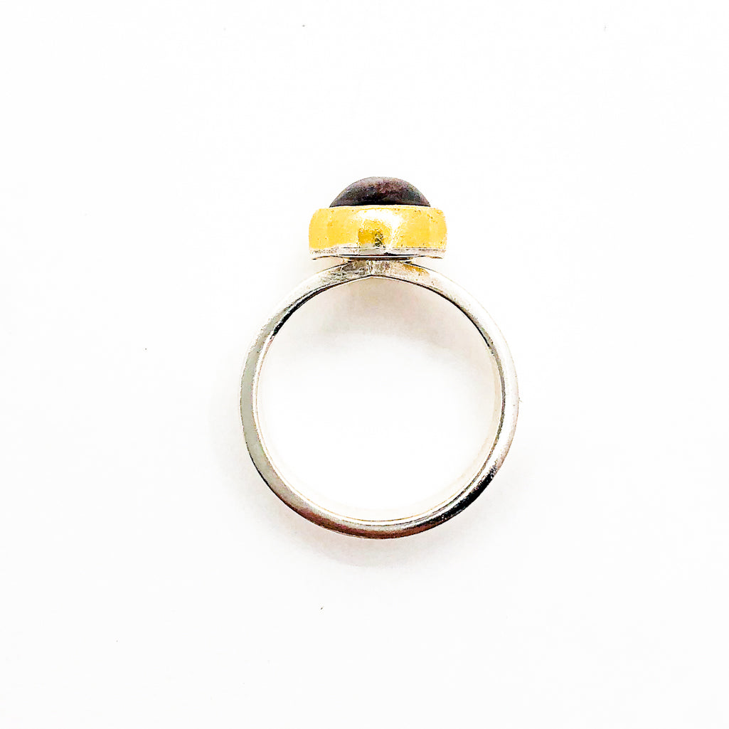 Sterling & 24K Pink Tourmaline Ring