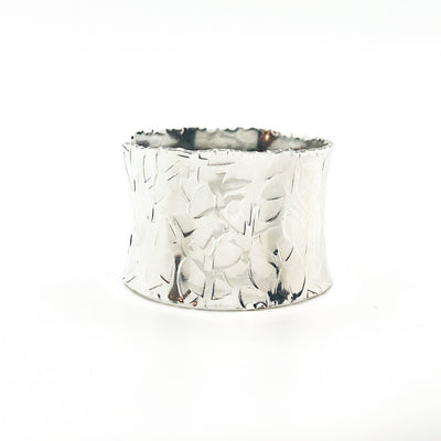 side view of Sterling and 24k MB3 Anticlastic Cuff by Judie Raiford