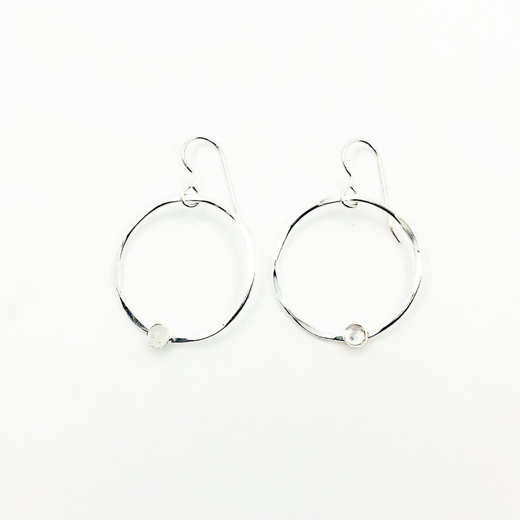 Small Orbit Earrings with Gemstones