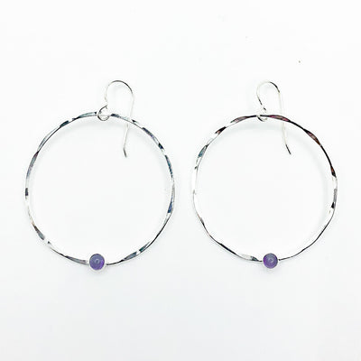 Sterling Orbit Earrings with Gemstone