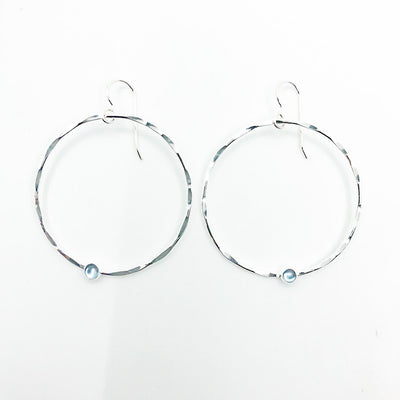 Sterling Orbit Earrings with Gemstone