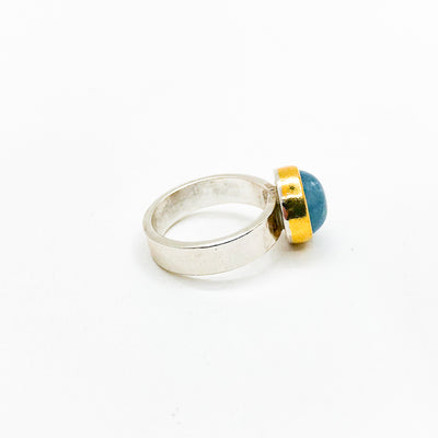 Sterling & 24k Gold Aquamarine Ring