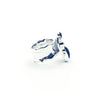 right side view of size 7.5 Sterling Silver Half Platter Ring with 14k and Blue Green Tourmaline by Judie Raiford