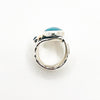 Sterling, 22k, 14k Opal Triplet Crotch Hugger Ring with Deckled Edge