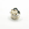 Sterling, 22k, 14k Opal Triplet Crotch Hugger Ring with Deckled Edge