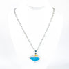 Sterling and 24k Blue Druzy Chrysachola with Pearl Necklace