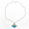 Sterling and 24k Blue Druzy Chrysachola with Pearl Necklace