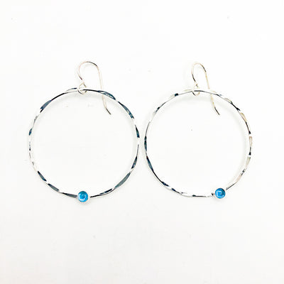 Sterling Orbit Earrings with Gemstone