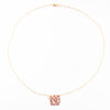 14k Gold Fill Ball Peen Flat Square Necklace