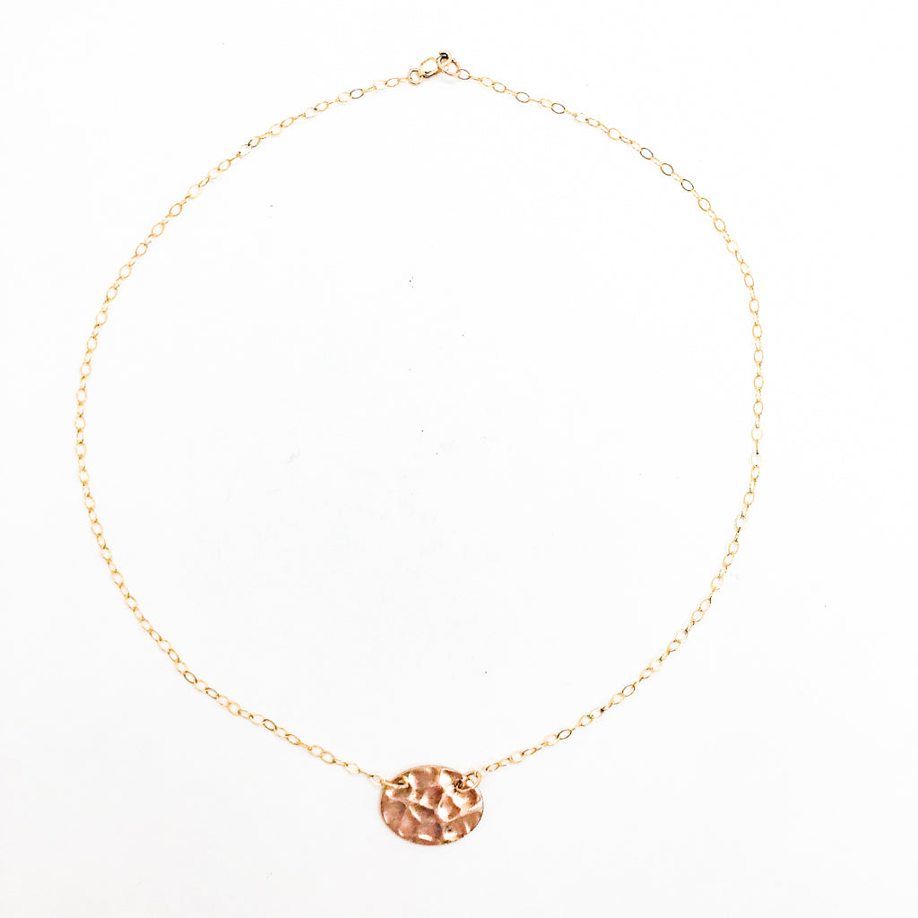 Flat Oval Disc Necklace