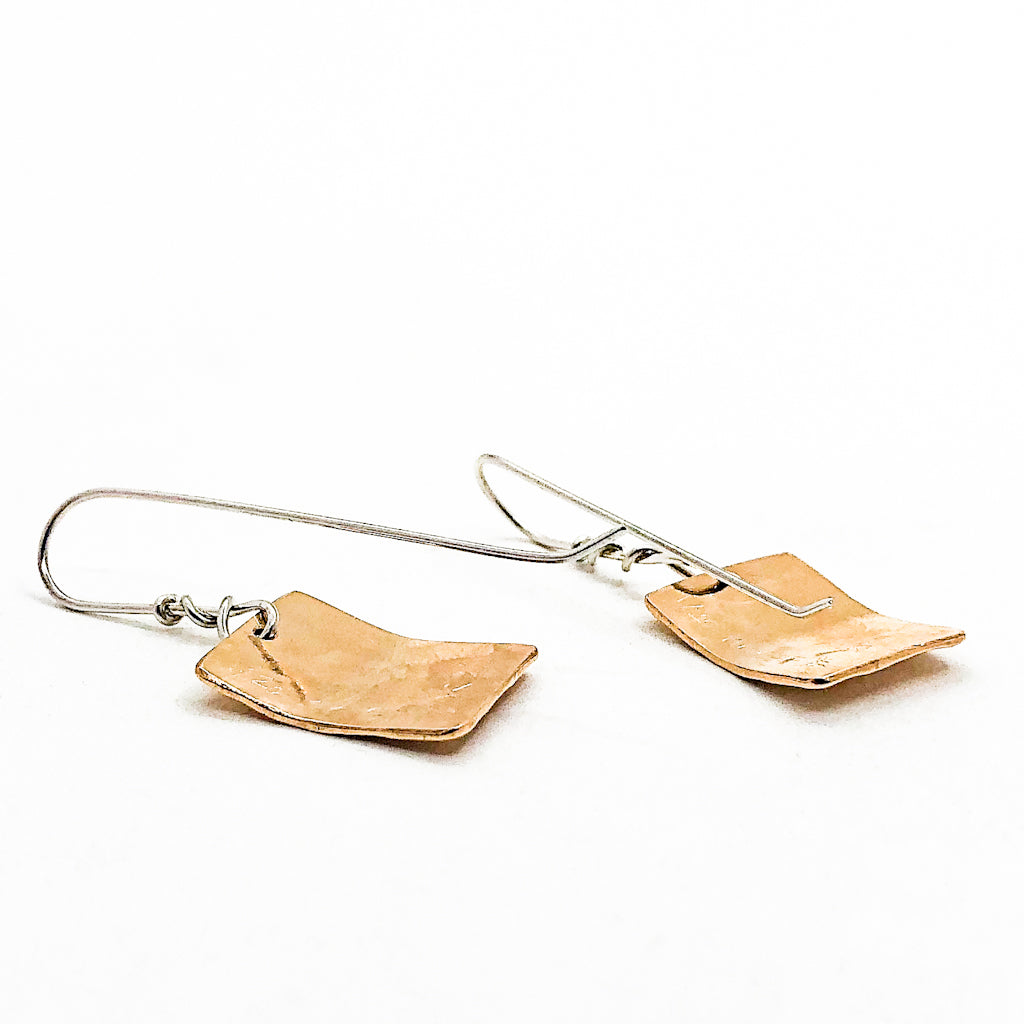 Flat Square Disc Earrings