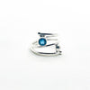 Sterling Bypass Ring with London Blue Topaz
