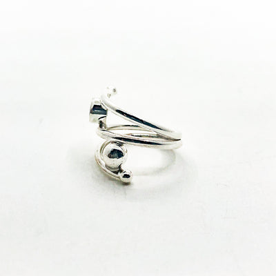 Sterling Bypass Ring with London Blue Topaz