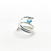 Sterling Bypass Ring with London Blue Topaz