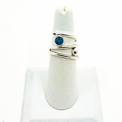 Sterling Bypass Ring with London Blue Topaz