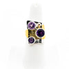 Sterling, 24k, and 14k Crotch Hugger Ring with Amethyst
