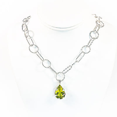 Sterling Biggie Teardrop Citrine Necklace