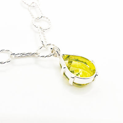 Sterling Biggie Teardrop Citrine Necklace