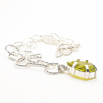 Sterling Biggie Teardrop Citrine Necklace