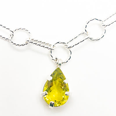 Sterling Biggie Teardrop Citrine Necklace